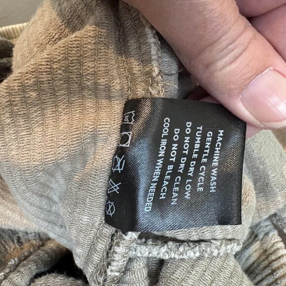 LIRA Corduroy Cargo Pants Mens Large Tan Drawstring Elastic Utility CRTV SCTX - Picture 11 of 12